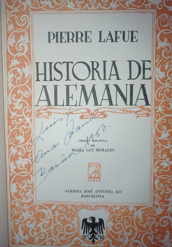 Historia de Alemania Pierre LAFUE,PRIMERA EDICIÓN 1953 - Imagen 2 de 4