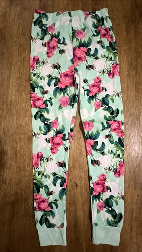 Betsey Johnson Pajama Pants Girls size 8 Green Floral Prints Polka Dots cotton - Picture 4 of 9