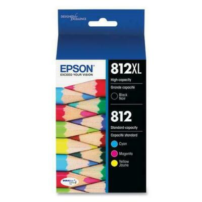 Epson T812XL & T812 High-Yield Multi Ink Cartridges - Black, Cyan, Magenta,...
