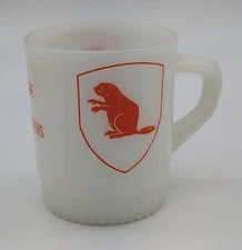 Vtg The Beavers Heavy Engineering Construction Association Fire King Glass Mug