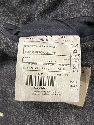 NWOT Lubiam LBM 1911 Sport Coat Unstructured Blazer Jacket Blue Mens Size 48R - Picture 16 of 20