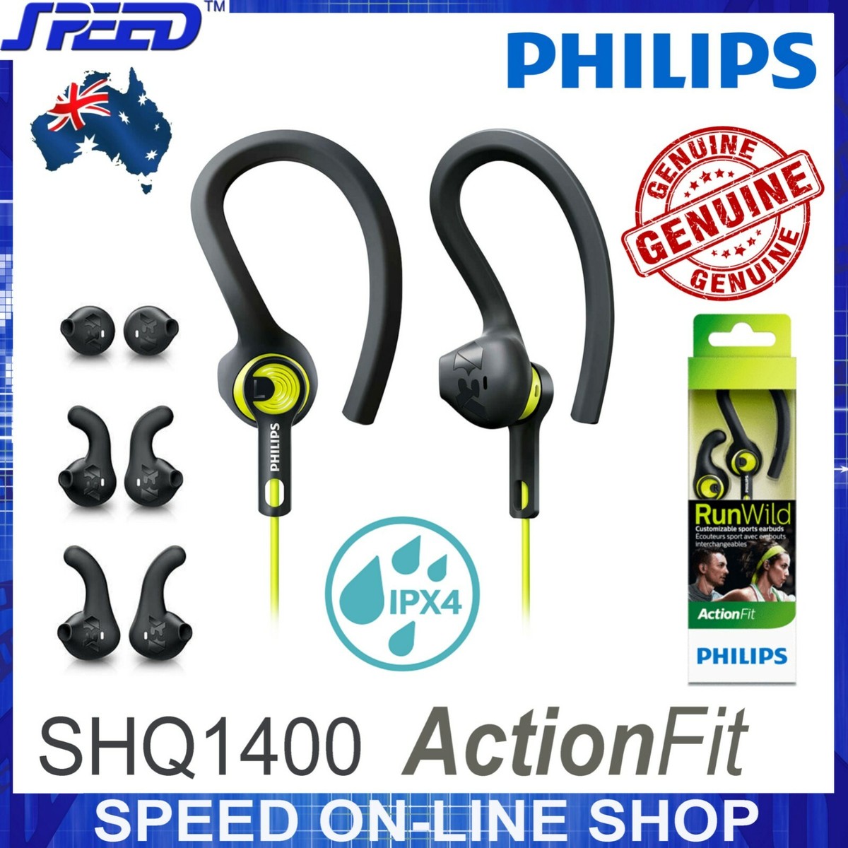 PHILIPS SHQ1400CL ActionFit Sports Headphones Earphones -GENUINE