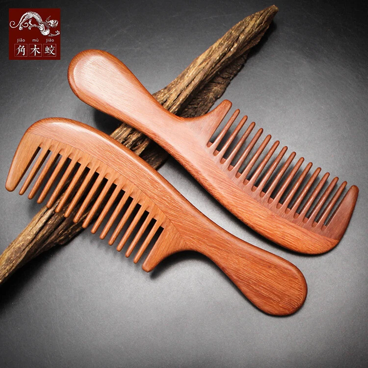 Red Sandal Wood Hair comb Wide Toothed Comb Hair Care Hairbrush Massage brush - Image 4 of 4