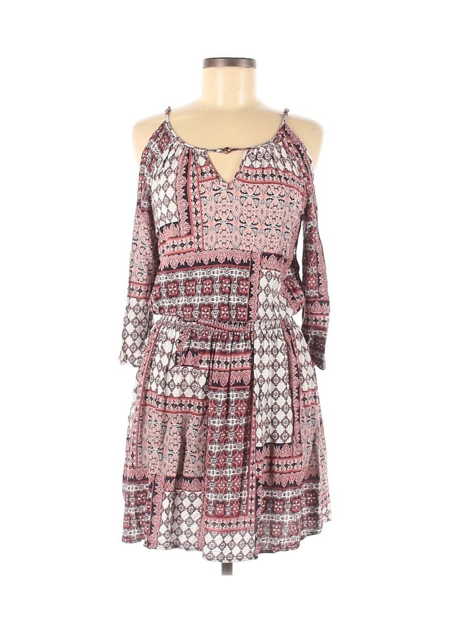 Anthropologie Paper Crane Casual Mini Dress Size Medium Boho Navy