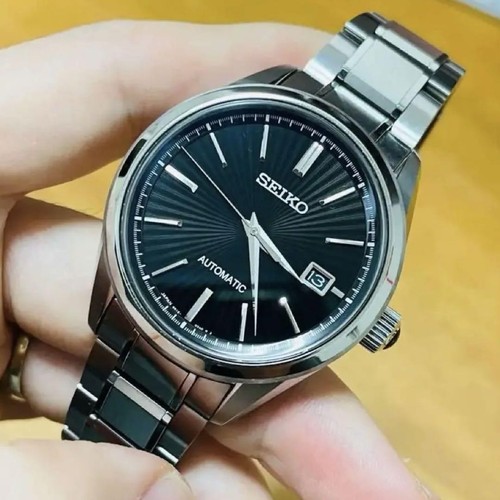 SEIKO - Seiko Brightz Mechanical Lux Black Dial Stainless Steel Men's ...