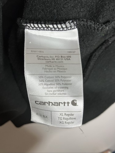 Sudadera con capucha negra Carhartt para hombre ajuste original XL logotipo de la empresa - Imagen 5 de 8