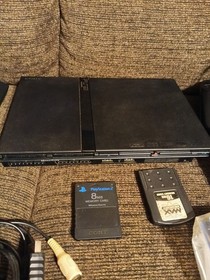 Sony PlayStation 2 Slim SCPH-70012 Bundle Tested & Serviced READ🔥