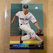 2014 Topps Stadium Club Mookie Betts Rainbow Foil Parallel Rookie Card #140 RC. rookie card picture