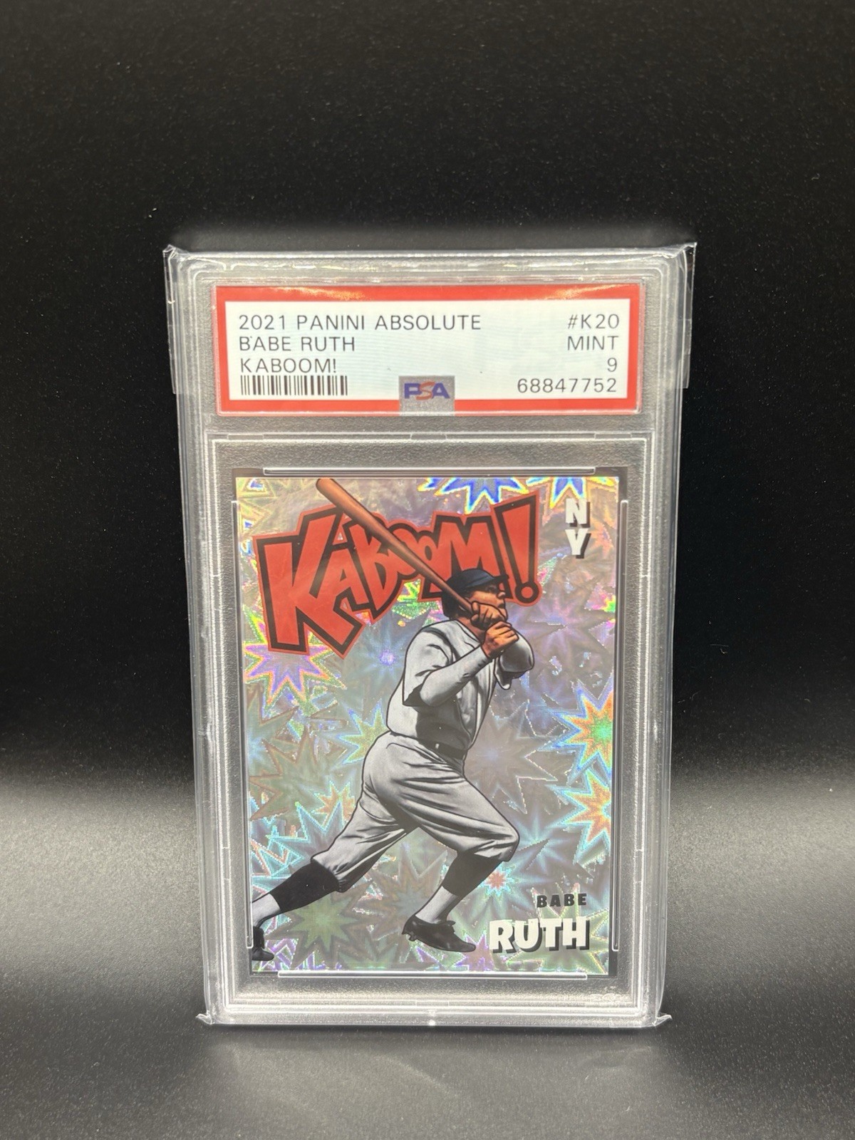 2021 Panini Absolute Babe Ruth KABOOM! SSP Yankees PSA 9