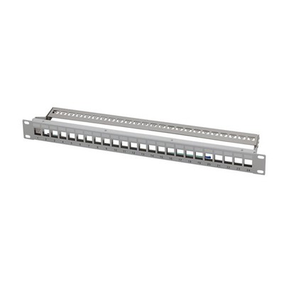 LogiLink NK4057 19'' Patchpanel für 24 Keystone-Module mit Kabelabfang