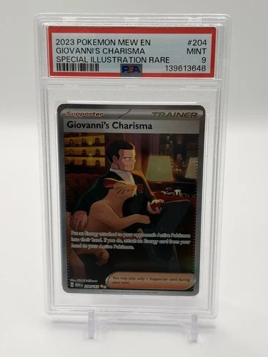 2023 POKEMON MEW EN-151 SPECIAL ILLUSTRATION RARE #204 GIOVANNI'S CHARISMA PSA 9