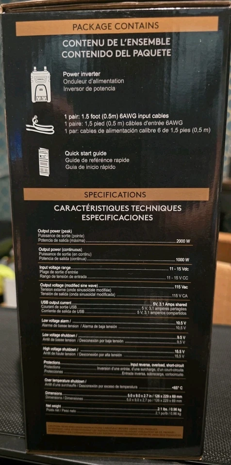 DURACELL  1,000 Watt High Power Inverter - Image 2 of 4