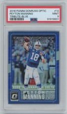 Peyton Manning 2016 Donruss Optic Tribute Blue POP 2 None Higher! /149 PSA 9 #12