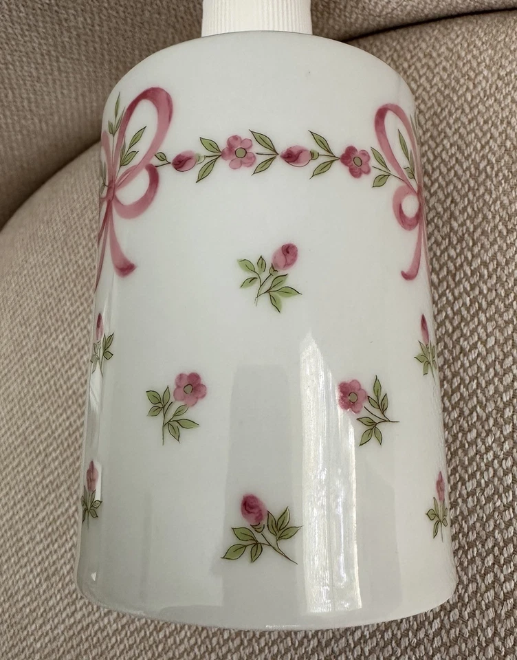 White And Pink Ribbon Fine Porcelain Lotion Dispenser From Jlona Made In Germany - Image 4 of 4