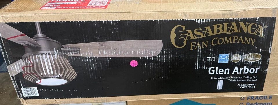 Casablanca Glen Arbor 56" Ceiling Fan - Metallic Chocolate, Remote, 59162 - Image 3 of 4