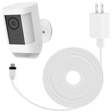 Power Adapter for Ring Spotlight Cam Plus/Pro Battery , with 25Ft/7.5M Flat We