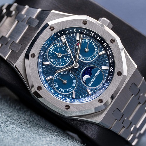 Audemars Piguet Royal Oak Perpetual Calendar 26574ST Blue Dial 41mm Box & Papers