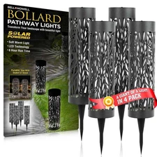 Bell + Howell Low Voltage Black 2 Lumens Solar LED Pathway Lights (4-Pack) 🔷