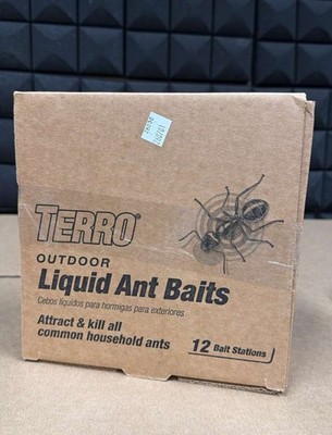 TERRO T1804-3SR Outdoor Liquid Ant Bait Stations 12 Pack Ready To Use