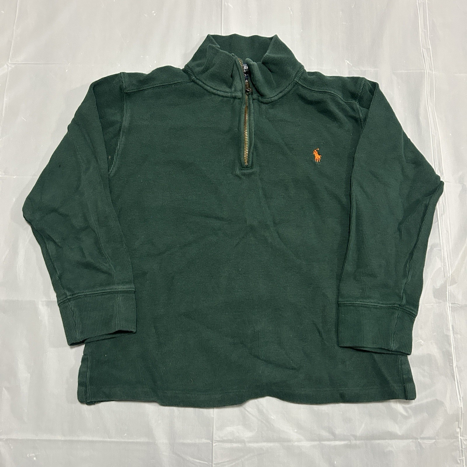 Vintage Polo Ralph Lauren Quarter Zip Youth Small (8/10) Green Pony