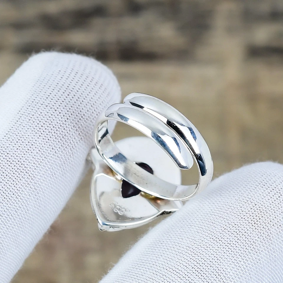 Beautiful Amethyst Gemstone Adjustable Ring 925 Sterling Silver Handmade Jewelry - Image 4 of 4