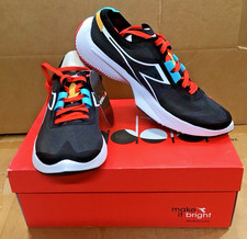 Diadora Men's Equipe Corsa Black/White/Saffrow Running Shoes 176868 C9332