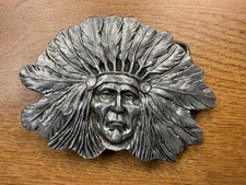 Native American Indian Chief Headdress Belt Buckle