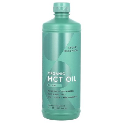 Sports Research, Organic MCT Oil, Bio-MCT-Öl, geschmacksneutral, 946 ml
