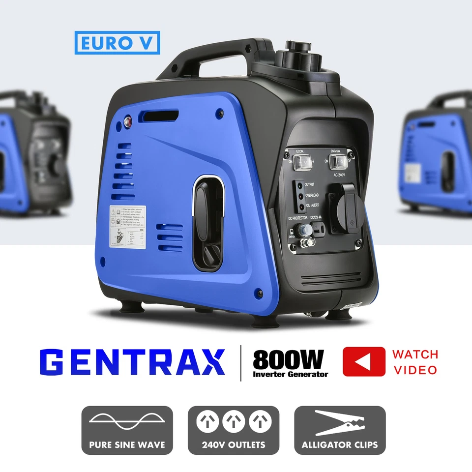 Gentrax 800W Inverter Generator Petrol Portable Home Outdoor Travel Backup Power
