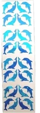 HAMBLY STUDIOS PRISMATIC GLITTER STICKER MINI DOLPHIN STICKER SHEET VINTAGE RARE