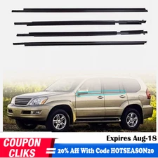 4pcs For Lexus GX470 2003-2009 Weatherstrip Window Belt Moulding 75722-60080