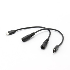 DIANN 2pcs DC 5.5mm x 2.5mm to USB C Power Cord DC 5525 Female to USB Type C Mal
