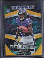 2023 Panini Rookies & Stars Zay Flowers Stellar Rookies Gold Prizm 10/10