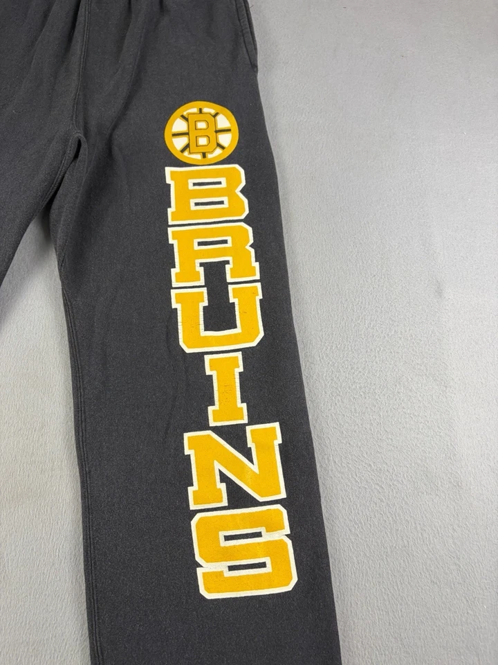 Винтажные мужские тренировочные штаны Boston Bruins размер XL 30x34 черные хоккей НХЛ 90-е  - Изображение 2 из 4