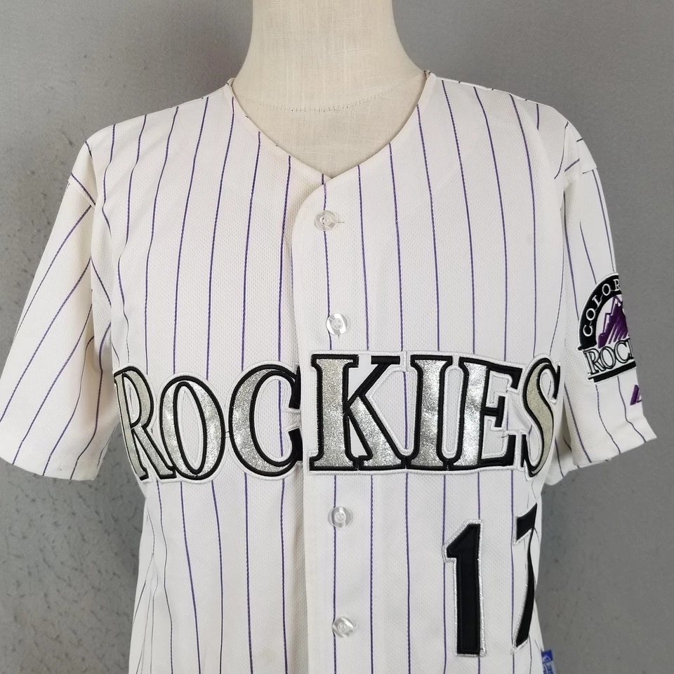 Camiseta de béisbol de los Colorado Rockies para hombre 48 MLB Helton 17 majestuosa base genial Foto 2 de 4