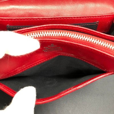 Vivienne Westwood Bifold wallet with quilted safety pin, red Women