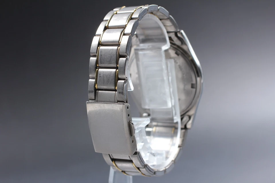 2000 [Exc+5] SEIKO TITANIO 7N43-9100 kanji día/fecha cuarzo reloj para hombres Japón Foto 4 de 4