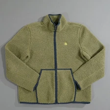Brooks Brothers Boys L Jacket Full Zip Teddy Fleece Green Preppy Classic Pockets