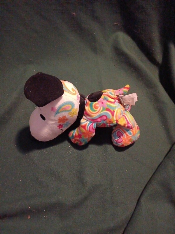 Hallmark Peanuts Floppy Snoopy Flower Power Psychedelic Paisley 10” Plush