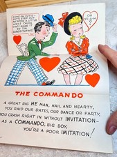 Vtg Valentine Vinegar Valentine THE COMMANDO Approx 11"X8" USA Made