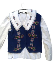 Susan Bristol Vintage Prairie Blouse Embroidery Vest Sz 8 Preppy Cottagecore
