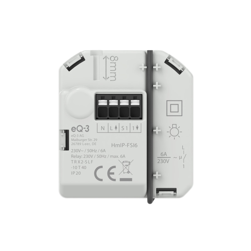 Homematic IP Schaltaktor mit Tastereingang zur Lichtsteuerung, 1-Kanal, 6 A - Weiß - Image 2
