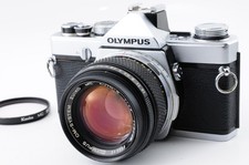  NEAR MNT Olympus OM-1 Silver SLR 35mm Film Camera F.Zuiko 50mm f1.4 Lens JAPAN