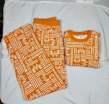 Adult Official Whataburger Pajama Set SMALL Top & Bottom Orange Texas