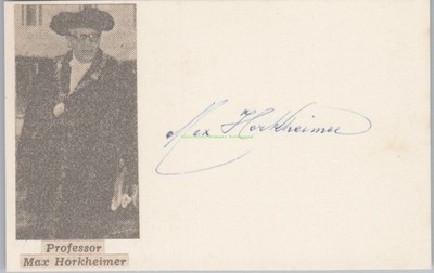 Original Autogramm Max Horkheimer (1895-1973) /// Autograph signiert signed sign