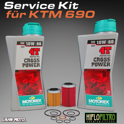 Service Kit passt f. KTM 690 SMC bis 2012 Ölfilter Motorex Cross Power 10W60