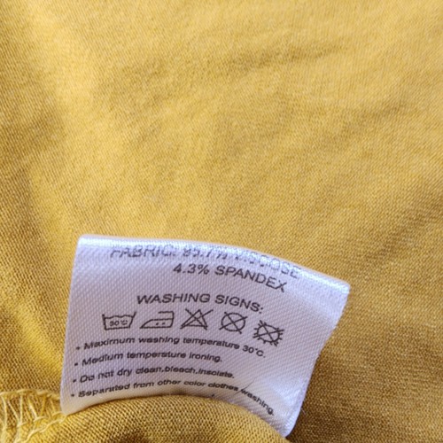 Urban Coco Mustard Yellow Draped Open Front Cardigan Waterfall Wrap Sweater Med - Picture 10 of 13