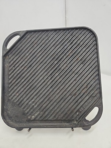 Le Creuset Reversible Grill Griddle Cast Iron 10”x 10” Great Condition Square
