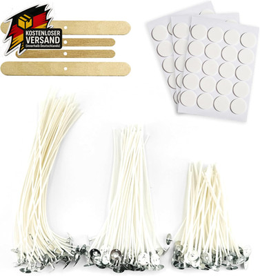 Kerzendocht Set 150 Stück für DIY Kerzen Herstellung Naturmaterial flexible Läng