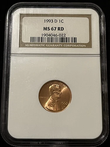 1993 D Memorial Lincoln Cent NGC Ms67 Rd 